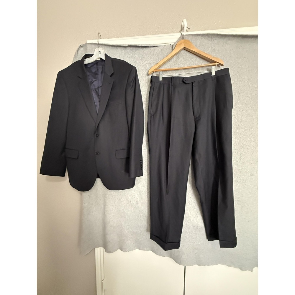 Jos. A. Bank Signature Suit Mens 44 38x31 Gray Wool 2 Piece Jacket Pants‎ Formal